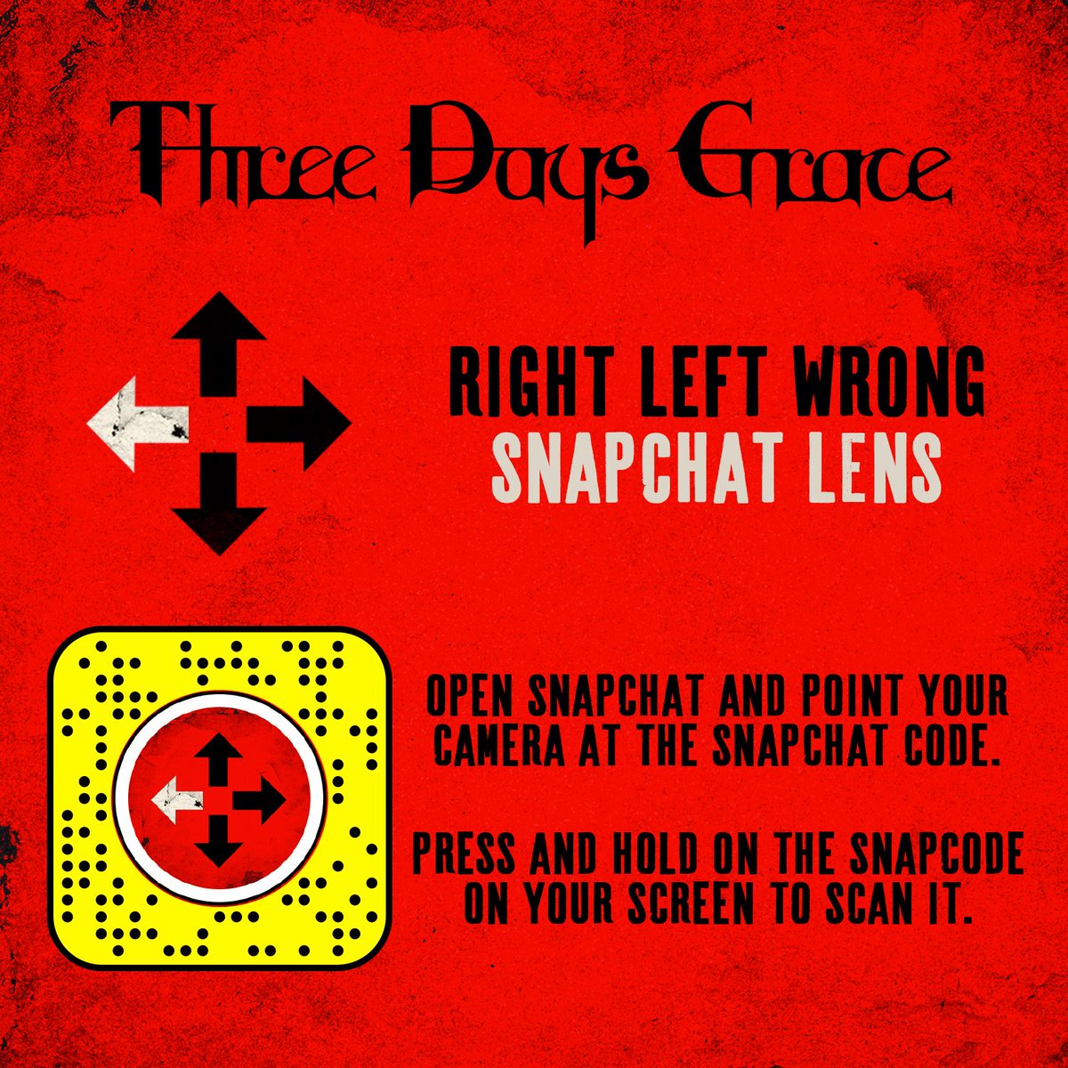 threedaysgrace's tweet image. We thought it’d be cool to make a #Snapchat lens, so here’s the Snapcode for it! If you guys tag us when you post something, we’ll try and share it!