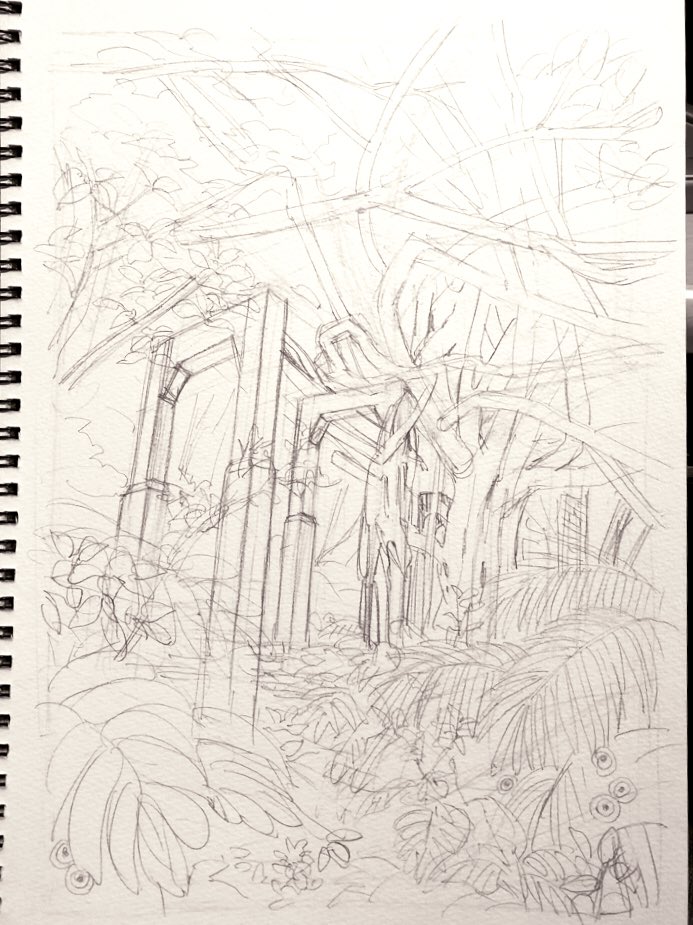 最近すっかり体内時計がバグってしまって真夜中でも全然眠れないので描いてます。西表島の宇多良炭鉱跡(になるはずの絵)。
#今日のボールペン #旅するボールペン与那国・西表
