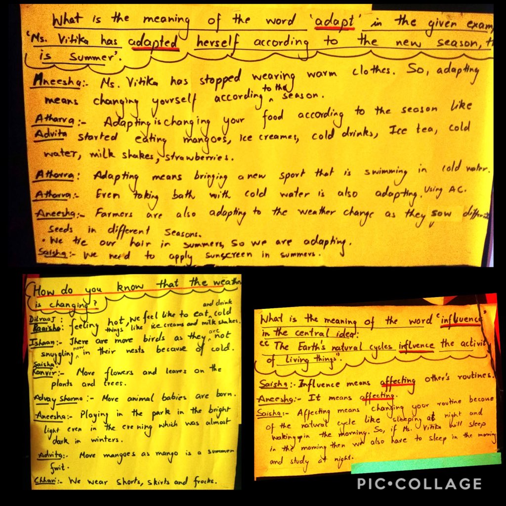 vitika_chadda's tweet photo. #Form1 #TDTheme #HowTheWorldWorks Is the weather changing? How do you know? What is the meaning of ‘influence’? And one of them amazes you- “Influence means affecting other’s routines.” #LittleInquirers #LittleExplorers @AneeshaSahni @anunarang76 @vandysays @ibpyp @PathwaysNoida https://t.co/PFiC1Clkaa