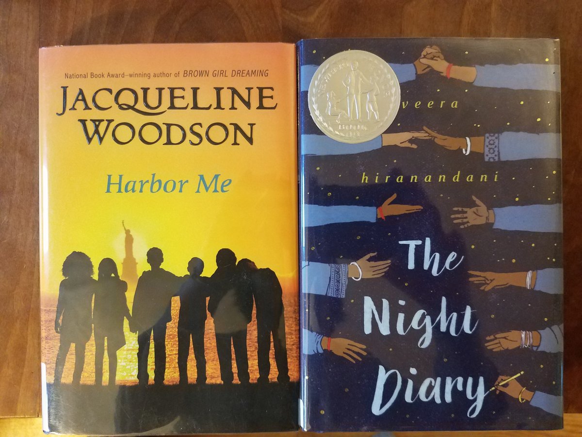 EmilyOxnard's tweet image. This week's book stack. The Night Diary @VeeraHira is headed off with a student to visit her family in India next week... books as mirrors @diversebooks #MGlit