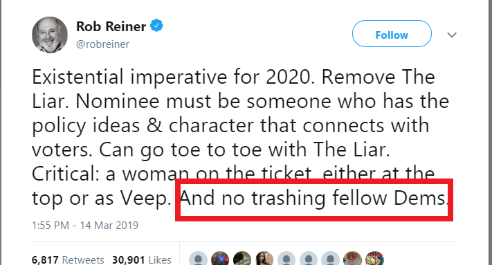 EpilogAfter you've read the thread, this is like the scenes that appear midway thru the ending credits in a Marvel movie, a snippet of what's to come, another plot line.These two tweets from Rob Reiner, in our new context...