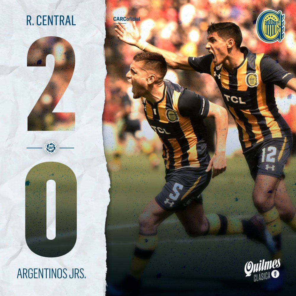 RosarioCentral's tweet photo. 😁 ¡FINAL DEL PARTIDO! ¡GANÓ CENTRAAAAAAAL!

El Canalla ganó 2-0 ante @AAAJoficial con goles de Leonardo Gil y Alfonso Parot.

#VamosCentral 💪🏽🇺🇦 https://t.co/CqH2ePR1ZU