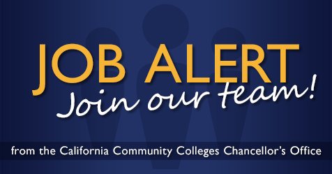 CalCommColleges's tweet photo. JOB ALERT: @CalCommColleges is hiring for two Associate Governmental Program Analysts in the Educational Services Division. The final filing date for these position sis 4/4/2019. #JoinOurTeam

APPLY NOW: https://t.co/8n8wyieykj . https://t.co/LZiYYBoeij
