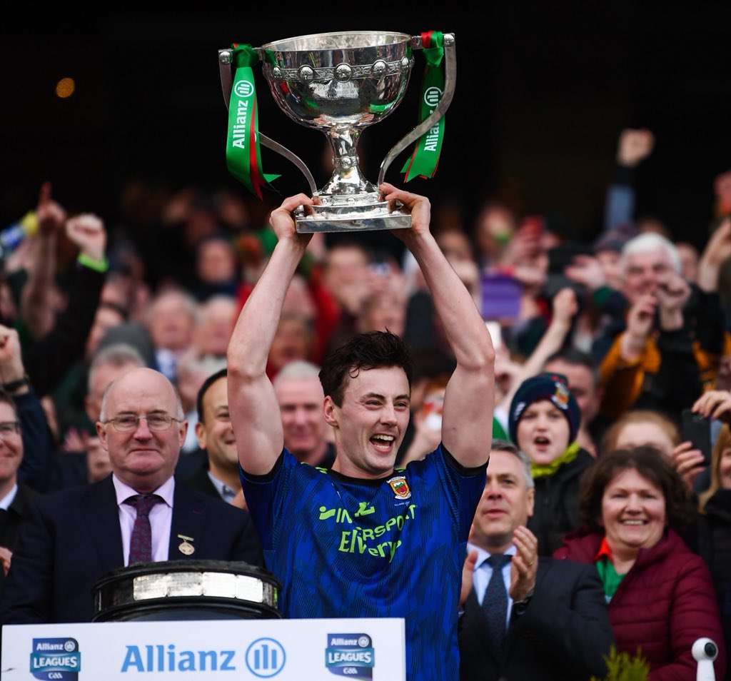 SkySportsGAA's tweet photo. Scenes of celebration at Croke Park as @MayoGAA capture the Allianz Football League title!

📸@sportsfile https://t.co/AhmqlFYNJh