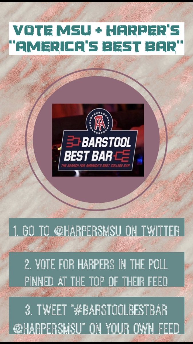 Let’s go to a Final Four and have the best bar in the nation!! #Beatillinois #BarstoolsBestBar <a href="/HarpersMSU/">Harper's</a>