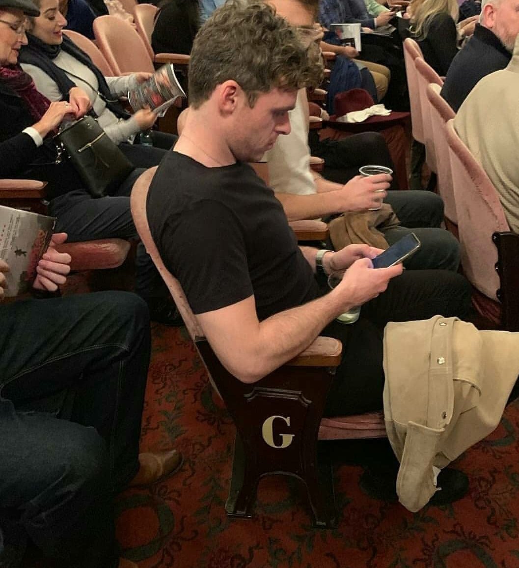 RichMaddFans's tweet photo. Richard was watching Lily James yesterday in his "All About Eve" in London ❤ (monkeychops82) https://t.co/9NXN6iQuPj