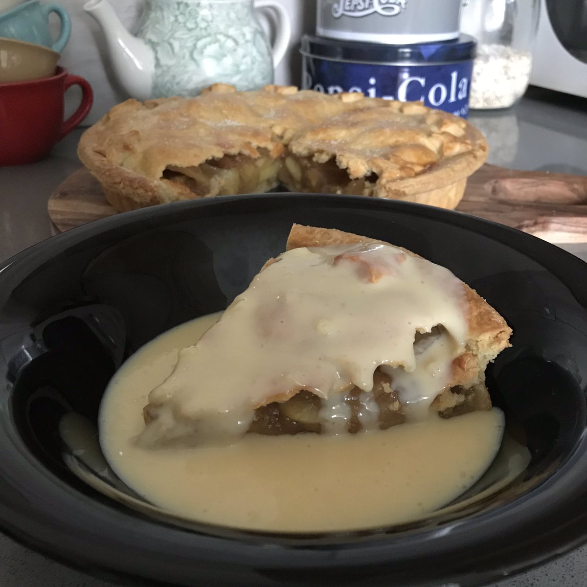 youngwildie's tweet photo. Apparently my Grandma’s apple pie was the stuff of legend. Hope mine measures up 🥧 #TwitterBakeAlong #MasterclassUK @thebakingnanna1 #MothersDay https://t.co/8fTIdYjBOq