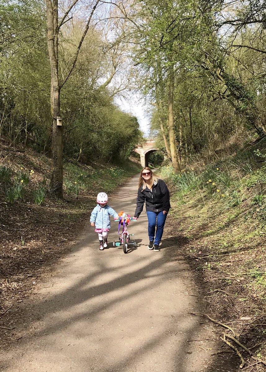AndyWMuirhead's tweet photo. Enjoyable #MothersDay along the #NutbrookTrail. Love that we live along the route - 10 mile traffic free path taking in Shipley County Park. We can’t afford a dog so we walk the bike instead!! 😆 https://t.co/QKViH6xX7N