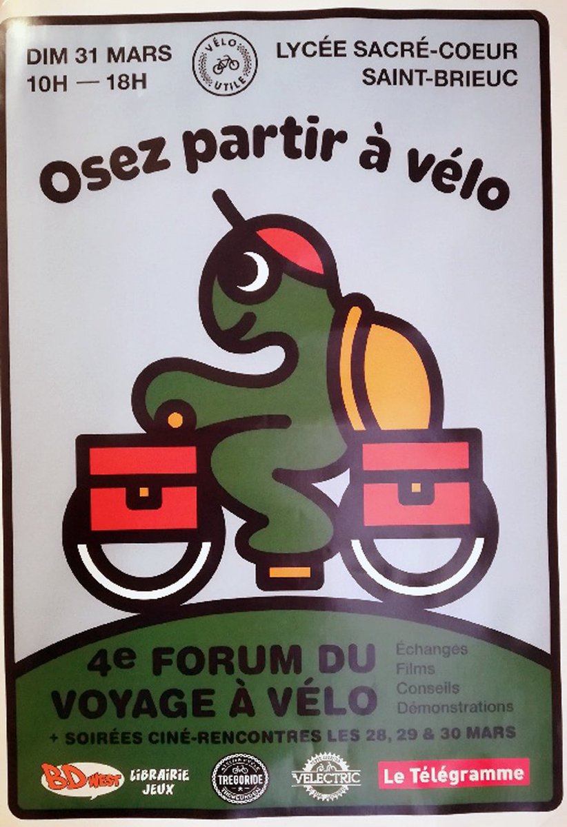 Prefet22's tweet photo. 🚴‍♂️Avec l'association #VeloUtile ce dimanche 31 mars 2019, journée de sensibilisation #securiteroutiere pour les #2roues lors du 4ème forum du voyage à #velo au lycée Sacré Cœur de @VilledeStBrieuc - Rappel des règles de circulation et d'équipement obligatoire et recommandé 🚴‍♀️ https://t.co/EuKqJKOUce