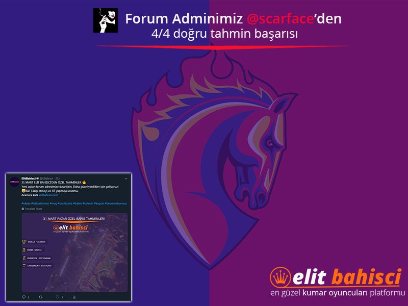 EBahisci's tweet photo. Elit Bahisci Özel Pazar Tahmini Kazanmıştır. Forum Adminimizi Tebrik Ederiz🥳
🤠Yeni kumar oyuncuları platformuna davetlisin, aramıza katıl.
Adresimiz  https://t.co/HE1aIi7uTd

#bahis #tahmin #iddaa #rulet #slot #canlı #canlıbahis #iddaatahmin #kupon #futbol #inplay #denemebonusu https://t.co/tidlHkR9G0