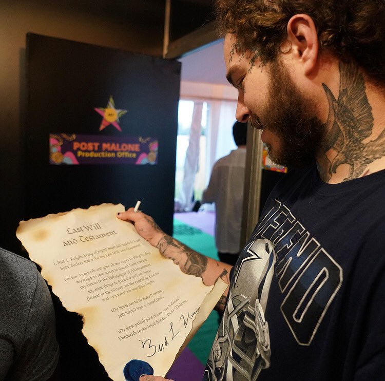 PostMalone's tweet photo. rip bud knight 💙 u will be missed https://t.co/8PKNCntPfk