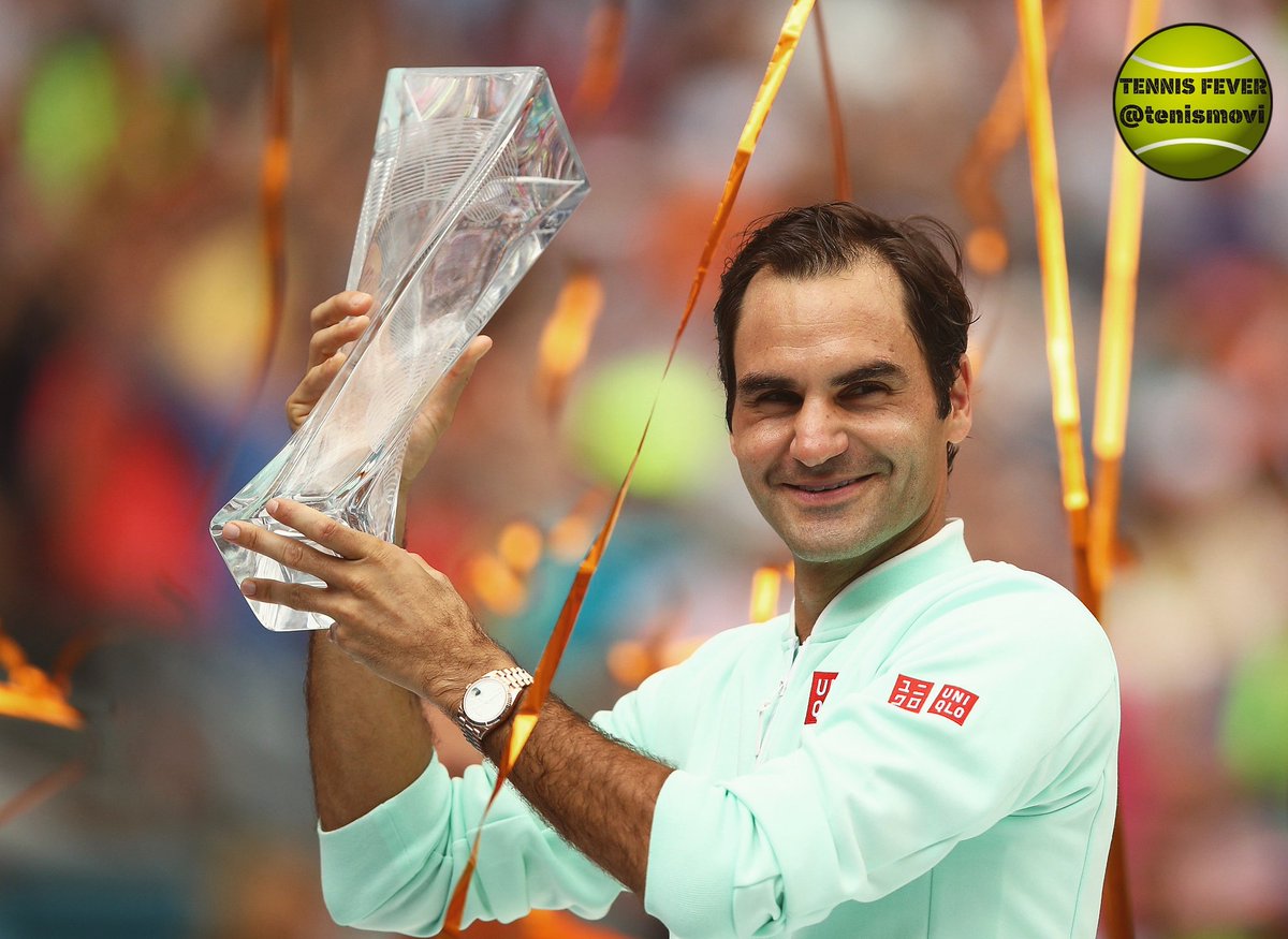 tennis__fever's tweet photo. Federer has won the 2019 Miami Open title!

Go to my Instagram Tennis page "Tennis Fever" to see all the stories (videos of the match, stats of the match, Championship point and ceremony).

 #rogerfederer #MiamiOpen #tennis #miamiopen2019 #final #champion #title101 https://t.co/3otZNNgAvC