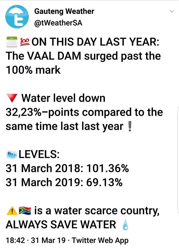 SAalienate's tweet photo. When you don't build more dams, but breed like rabbits.
When your #notwaterwise cause you only pass Gr12 with 30%.  
 #shithole #SouthAfrica #watercrises https://t.co/eRnfO42bAD