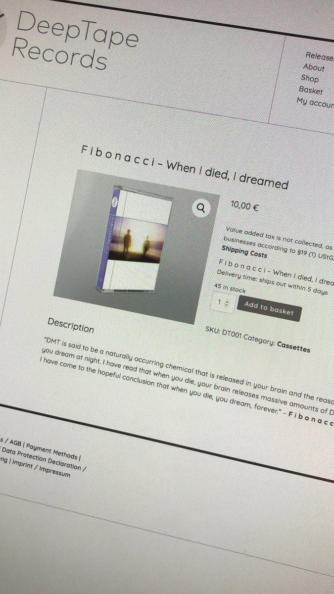 deeptaperecords's tweet image. DT001: F i b o n a c c i - When I died, I dreamed is now available in our shop at deeptaperecords.com
#tapelabel #cassettelabel #tape #cassette #electronicmusic #vaporwave @fibonaccivapor