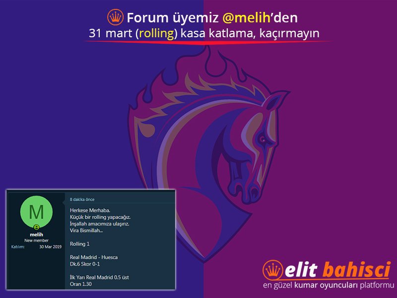 EBahisci's tweet photo. Forum Üyemiz Melih'den 31 Mart Gece Rolling (Kasa Katlama) Paylaşımları
Kaçırmadan tahminleri yakala 🥳
⭐️Forum adresimiz : https://t.co/HE1aIi7uTd
 
#iddaa #bahis #kumar #elitbahisci #iddaatahmin #bahistahmin #maç #rolling #kasakatlama #casino #denemebonusu #freebet #maç https://t.co/2AeprontrR
