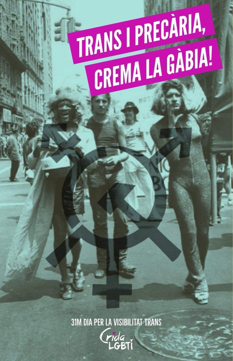 VLCrida's tweet photo. Hui, Dia de la Visibilitat Trans, també reclamem els drets d'aquelles que volen ser lliures. Contra la #Transfòbia, contra l'#LGTBIfòbia, hui i sempre de peus! 💪
#VisibilidadTrans #TransDayOfVisibility https://t.co/5vy2FMe7W5
