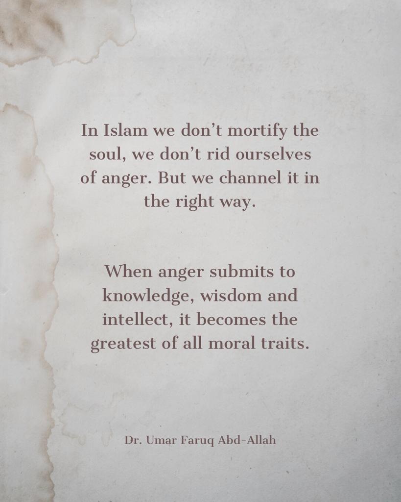 In Islam we don't mortify the souls, we don't rid ourselves of anger. But we channel it in the right way.

When anger submits to knowledge, wisdom and intellect, it becomes the greatest of all moral traits.