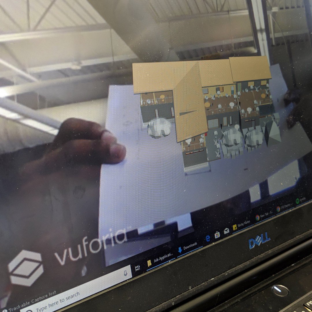 treeha_us's tweet photo. Our augmented reality model is up and running. Now we just have to make it #beautiful and overlay it on our #architectural #model. #AR #ARchitecture. #SolarDecathlonDesign. Digital/Physical #TreeHAUS https://t.co/dKleJfmutD