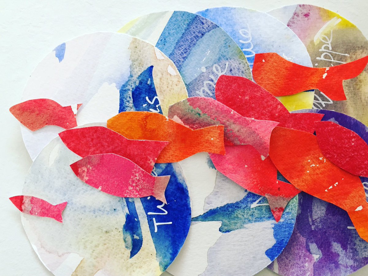 Btilloy's tweet photo. Les petits pois sont rouges.
(#FakeNews)

#decoupages d’#aquarelles 
#AprilFoolDay 🐟 https://t.co/M7vak5L4ov