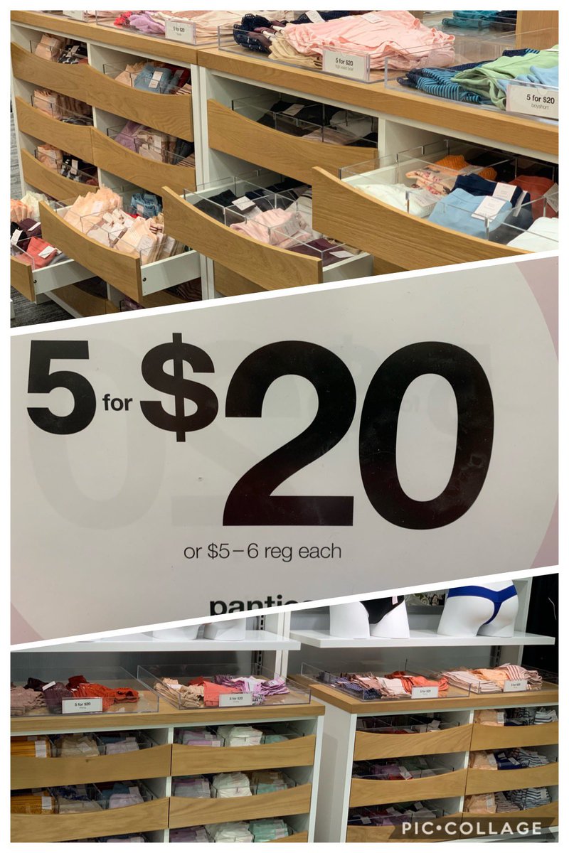 ABruck86's tweet photo. Always a great deal on panties at Target. 1285 is folded and sized for your convenience. The fit guide will help with finding what you want, or just grab a team member! #cutepanties #5for20 @SamMaynard1285 @EJJustice4 @settoselltarget @jamaal_edwards @Dewayman https://t.co/RwQKV5Fj3k