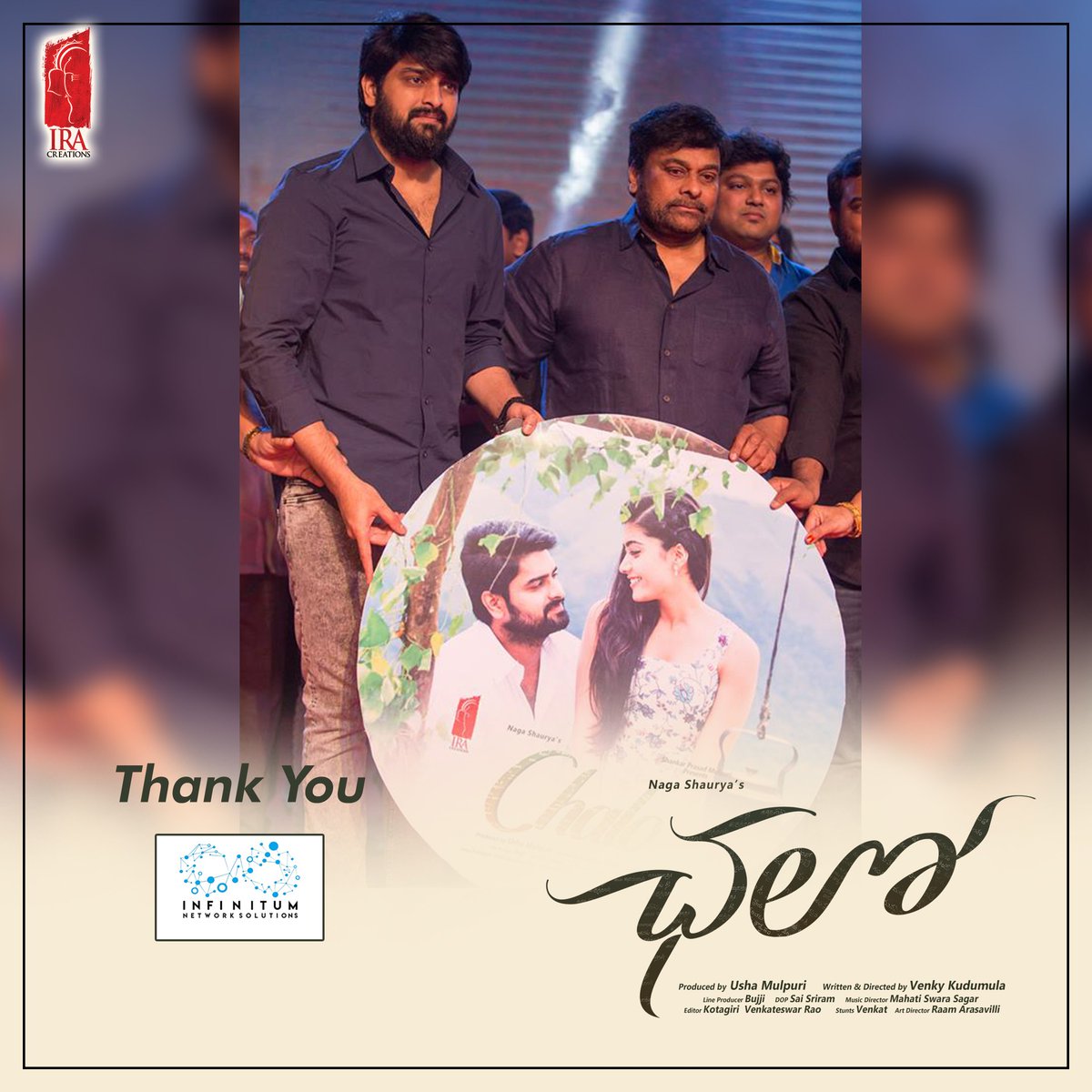prithvirajkarri's tweet photo. Thank you @infinitum_media For This 😍
The Best Moment in My Life....
@ira_creations @chalothefilm
#MegaStar #chiranjeevi
#infinitumnetworksolutions Journey
#ChaloMemories https://t.co/ylGd0OhShm