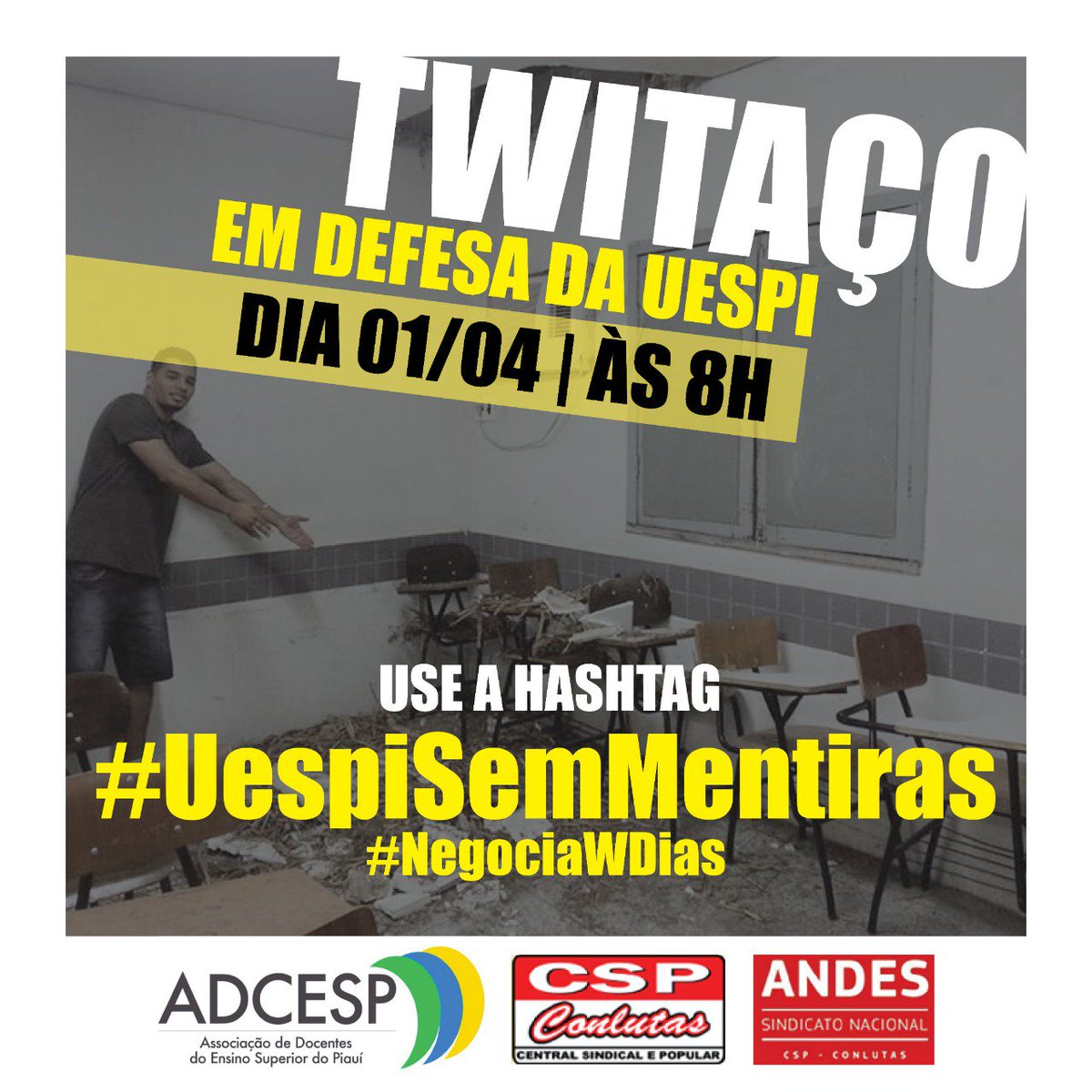 Tizzian20495253's tweet photo. Amanhã! #UespiSemMentiras https://t.co/S83PV3HblF