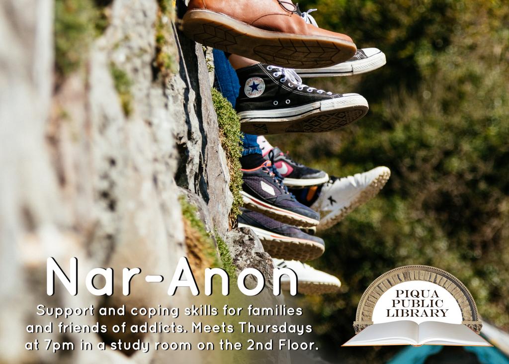 PiquaLibrary's tweet image. Nar-Anon is a worldwide fellowship of people who share their experience, #strength and #hopeforrecovery from the ravages that addiction has brought to their lives. This free group meets on Thursdays at the #PiquaLibrary at 7pm in a 2nd floor study room. #PiquaOhio #naranon