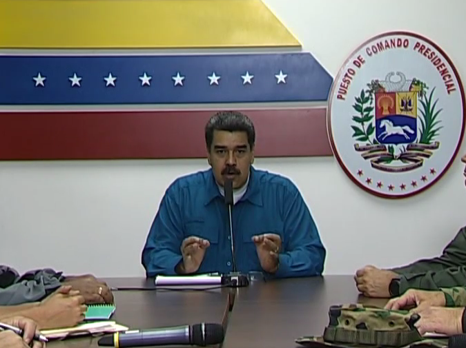 VTVcanal8's tweet photo. #EnDirecto🔴 | Presidente @NicolasMaduro: El 25 de marzo empezó una nueva etapa de ataques cuando ya habíamos restituido el servicio. Ese es el plan de la oposición golpista que quiere generar violencia y caos https://t.co/bd22BymEPy