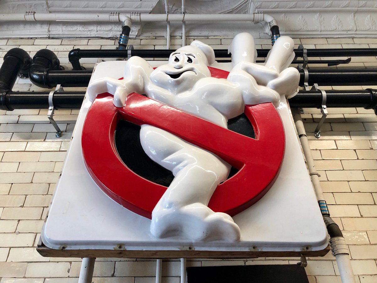 TonyAtTheTable's tweet image. I love the #Ghostbusters sign hanging on the wall inside the #GhostbustersHeadquarters (aka @FDNY #Ladder8). #FDNY