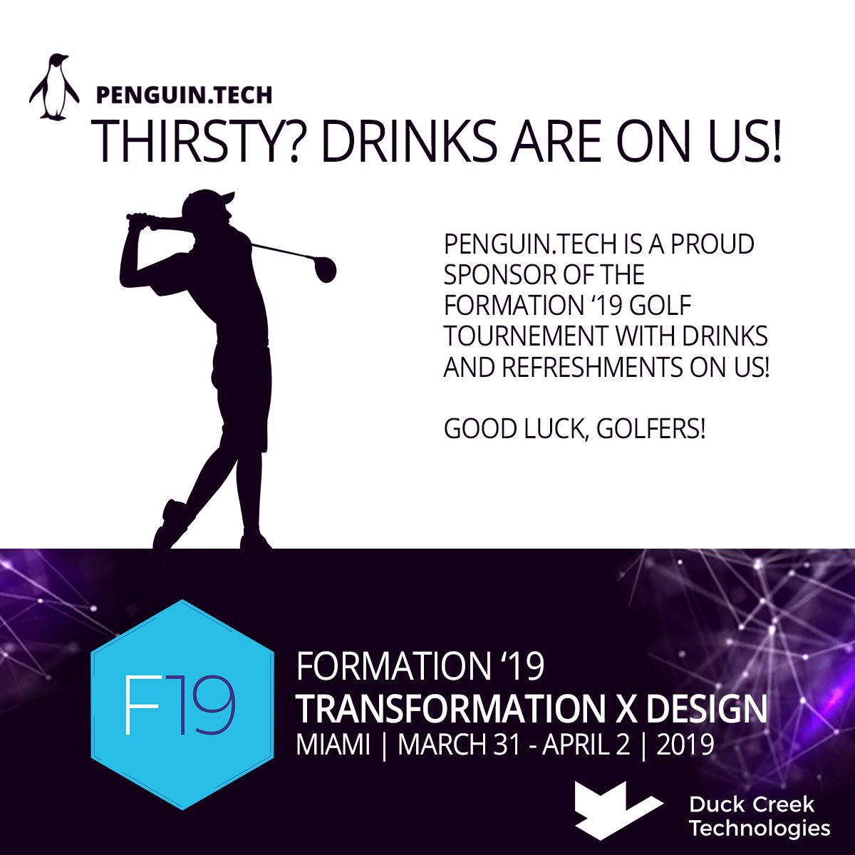 PenguinTechs's tweet photo. ⛳️Good Luck, Golfers⛳️

Be on the lookout for the https://t.co/rHYtQeKWWO drink cart for a cold refreshment on us! https://t.co/NwdJyWwAsU