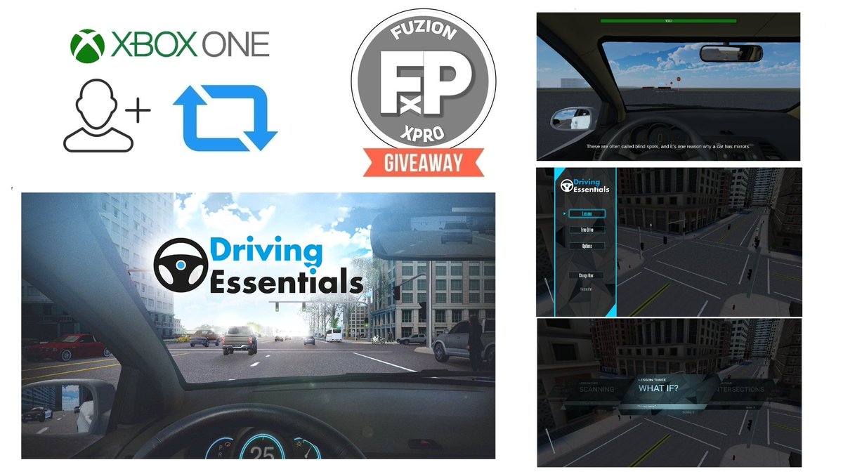 A wild #Giveaway appears! 

This one will be for the newly released "game" (simulation) called Driving Essentials ($60) by VDE, for <a href="/Xbox/">Xbox</a> One. It features very easy achievements!

To enter: RT this tweet, follow <a href="/FuzionXbox/">Fuzion Xbox Testing</a> &amp; @connectd86!

Will be ending soon.