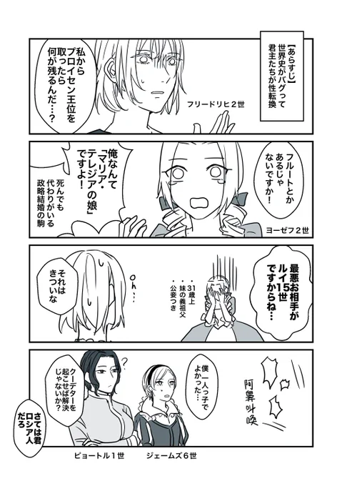 実在の人物と無関係である事を強調するため、歴創キャラは全員性転換でいこうと思います。
それに伴い歴史が少々改変されますがご了承ください 
