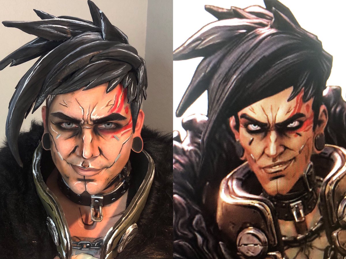 _handsomejordan's tweet photo. 📸 Troy Calypso Costest 📸 @morganlefoy and I put this together after seeing the #borderlands3 trailer the other day. All made with EVA foam, fur, and a little Photoshop help with my ears and eye color. #cosplaysidebyside https://t.co/RLXTNeyWkH