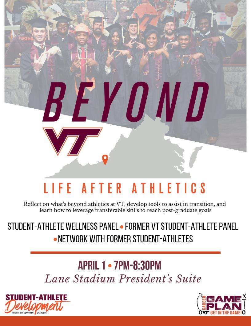 VTSADevelopment's tweet photo. Planning for life after athletics is like planning for the biggest game of your career! Attend #BeyondVT
April 1
7PM-8:30PM
Lane Stadium President's Suite (4th floor)
Food provided
Casual to business casual
REGISTER TODAY! https://t.co/knEv8YgX9j
@VTSAAC @VT_SAASS #VTGamePlan https://t.co/OfOOe4wTxb
