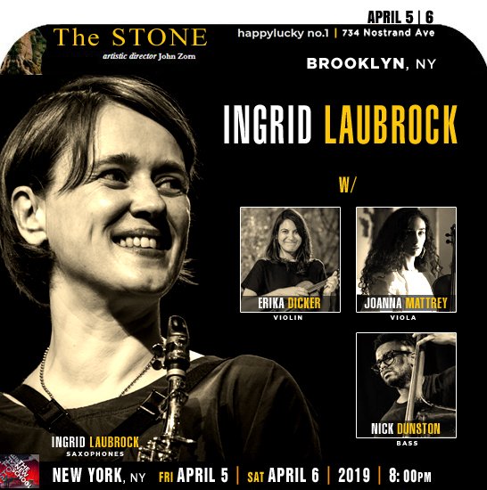 jazzsharing's tweet photo. The Stone at happylucky no.1 #Brooklyn, NY
*#IngridLaubrock →https://t.co/Qz5mC2a1vd
* #EricaDicker → https://t.co/fikEky9MRv
* #JoannaMattrey →https://t.co/HcVYYzKal4
* #NickDunston →https://t.co/vB1K4tLH1Q
APRIL5 +6
→https://t.co/tQwXUEoacX …
>https://t.co/iAKROCDYaa https://t.co/JJC2EL7c0h