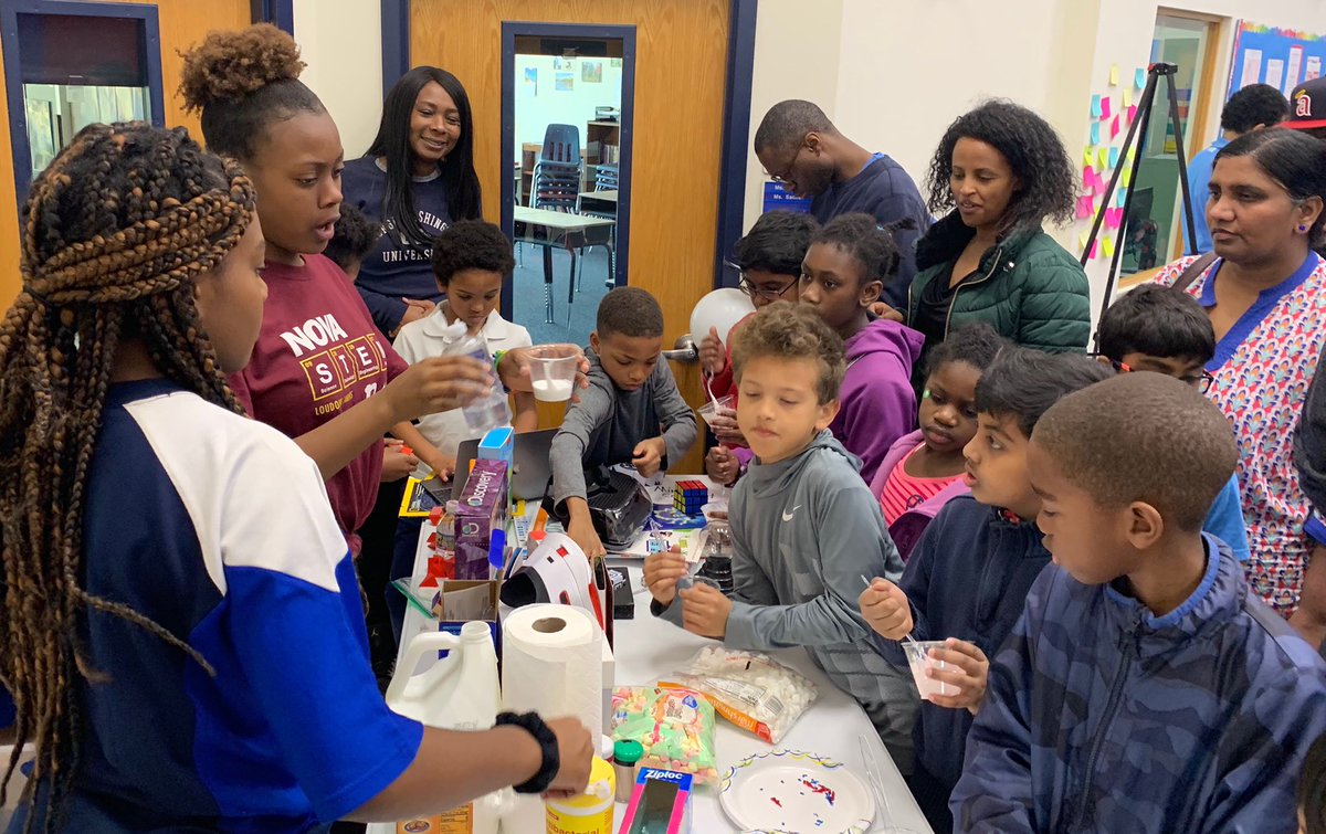 mojuan's tweet photo. Lots of curious smiling kids. Thx @washingtonexec & @NysmithSchool for the #stemsymposium and hosting @StemKidzClub! Great seeing my partners in crime and SKC co-founders Asha Indira & Gina Guillaume-Joseph. Zen enjoyed representing and helping our community. #stemkidzclub #stem https://t.co/r9lwvL8DsW