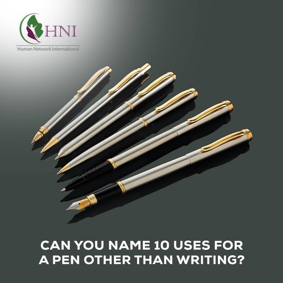 HNILearning's tweet image. One of the questions asked in job interviews is to name several uses for a pen other than writing. What could be your answer?
إحدى الأسئلة التي تسأل في مقابلات العمل هي ان تقول عدة استخدامات للقلم عدا الكتابة. ما هي اجابتك؟
#HNI #Interview_Question #Excellence #Creative_Nation