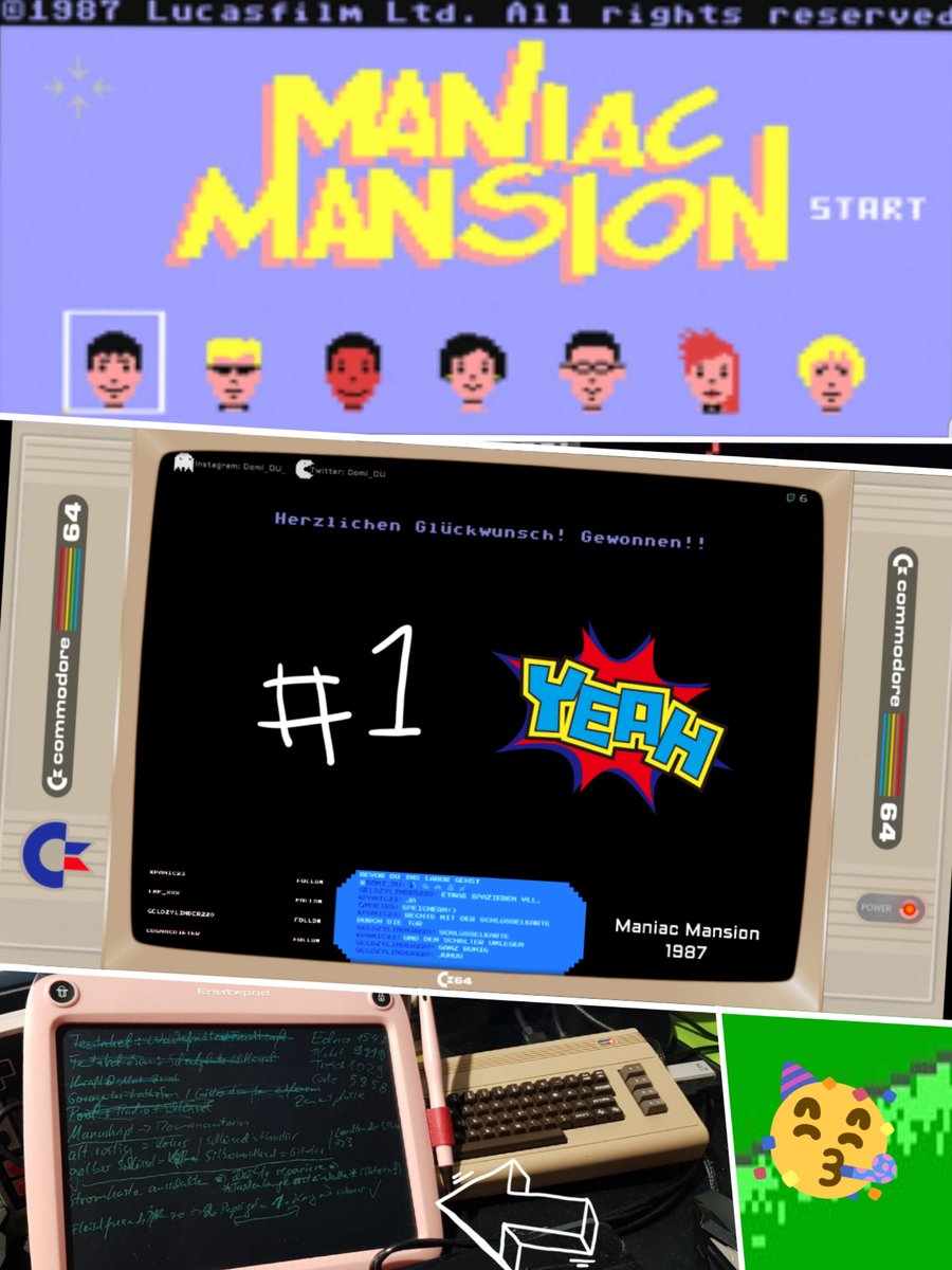 DomiN0PE's tweet photo. Wir haben es geschafft! #ManiacMansion wurde bezwungen! Ich danke allen, die mitgemacht haben❣👏Ich hoffe #ZakMcKracken wird genauso toll😎 Meine kleine Tafel ist auch mit drauf 😁😅 #C64 #C64mini #commodore64 #commodore64mini #RetroGaming #twitch #stream
https://t.co/Tc66Qp3BdU https://t.co/fUAoXl8E1u