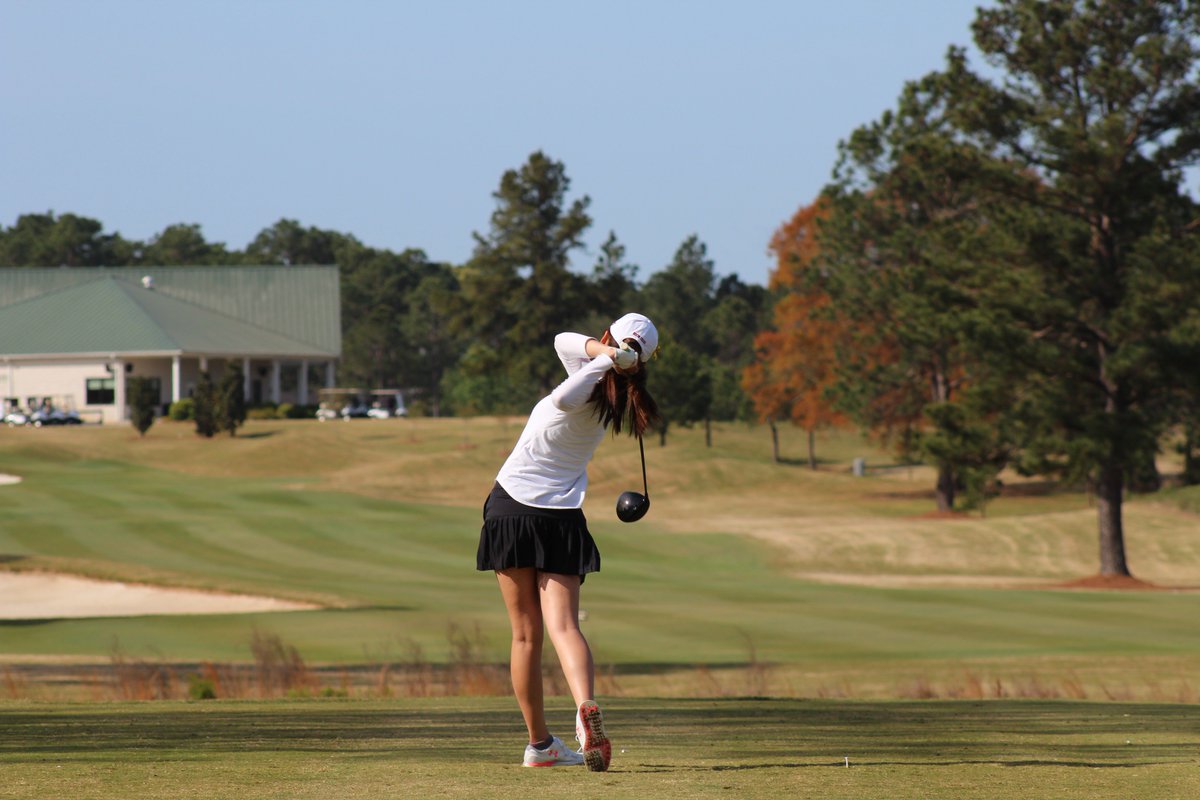 StrutterInvite's tweet image. At the conclusion of the second round, @GaSouthernWGolf holds a 15 shot lead!
@Golf_BC and @StetsonGolf are tied for second and will join the Eagles in the final groups tomorrow. The final round will tee off in the morning with an 8:30 am shotgun start. #TheStrutter