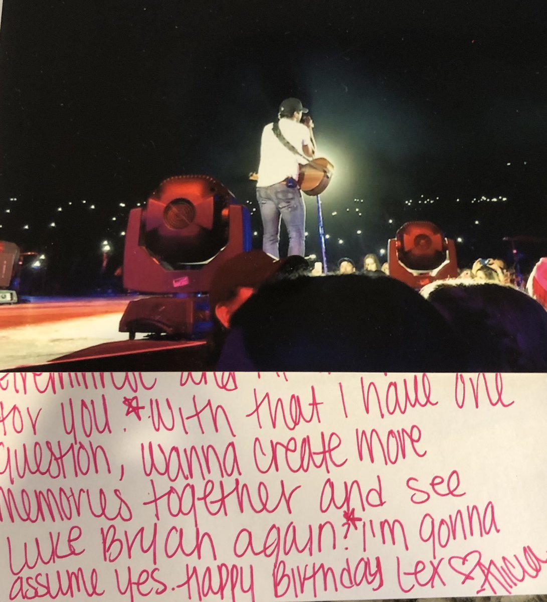 lexie_greminger's tweet photo. So my best friend @aliciapadillaaa got me @LukeBryanOnline concert tickets for my 21st Birthday! Yeah I cried when I found out 😭💗 #idontdeserveher #goingtoseelukebryanagain #bestbirthdaypresentever #ilovelukebryan https://t.co/o9xwEVBWrb