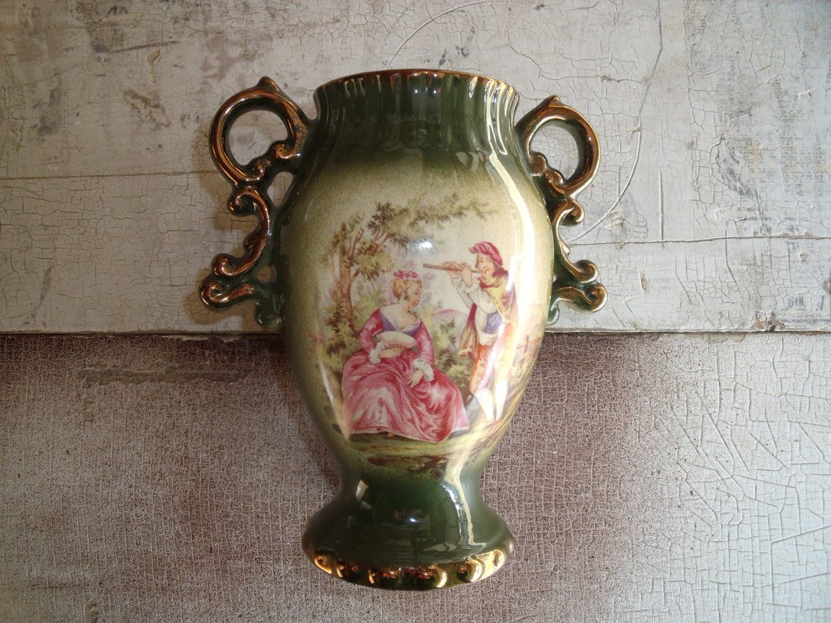 Vintage Ornate Old Courtware Staffordshire Transferware Vase With People Scenes 1930s tuppu.net/c79a8fe0 #Etsy #WisdomLane #OldCourtware