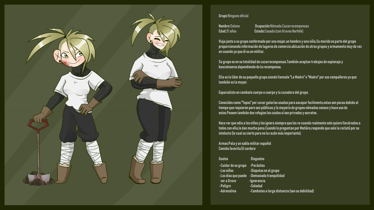 The_YellowJelly's tweet photo. #InfectedSleep
Bien,este va a ser el hilo de mis Oc's para esta historia porque ADORO los temas apocalípticos y de supervivencia OwO✨
La primera,Selene,la líder del grupo. https://t.co/uwyYiiBop5