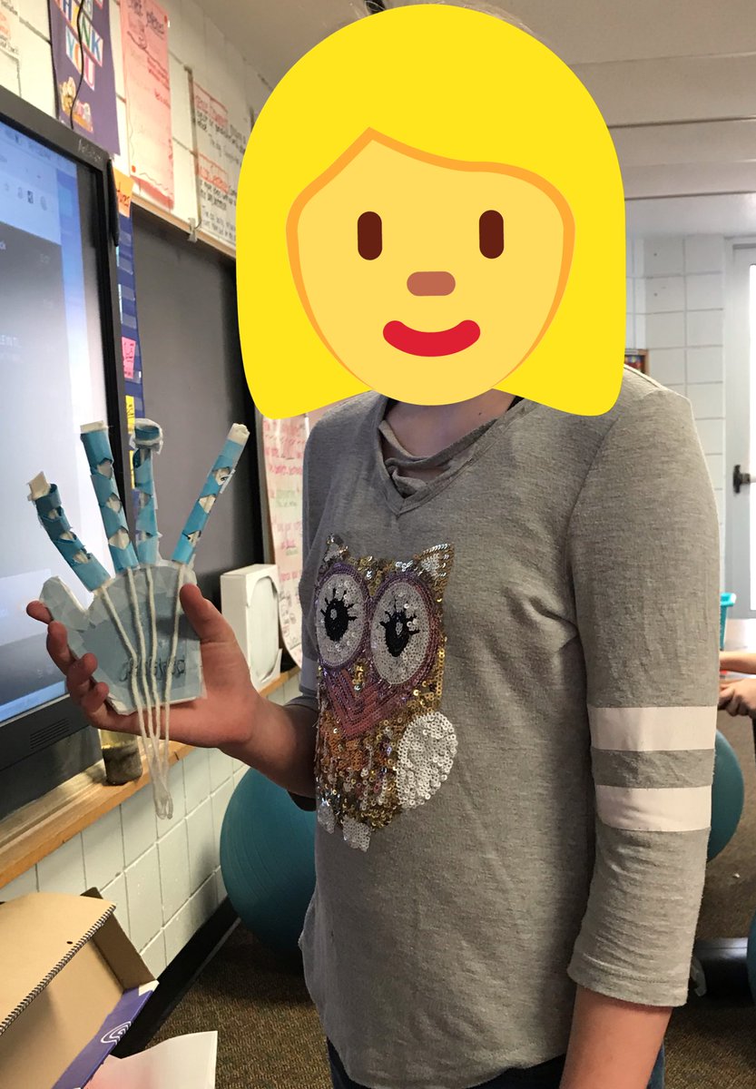 Winslow4thGrade's tweet photo. One of my Ss made a robot hand during our human body unit! #STEMed #4thgraderocks #pekinpanthers #Science https://t.co/TPOUuEjd2v