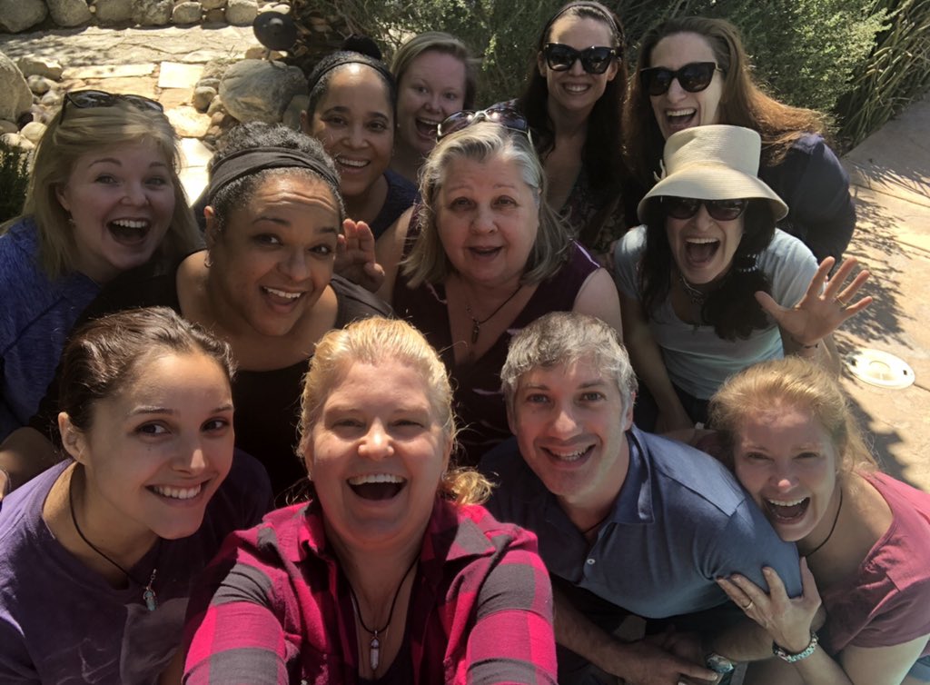 LauraMDaniel's tweet photo. Had an incredible time working, playing and brainstorming with these fabulously talented people @AngelaCohen @sheilahoulahan @DeborahUnger1 @ccryannyc @JenPonton @ActressVP #ConstanceCooks #BunburySisters #SMFAEscape @bonniegillespie #smfaninjas #contentcreators #newhollywood https://t.co/45ZVR9ZmUq