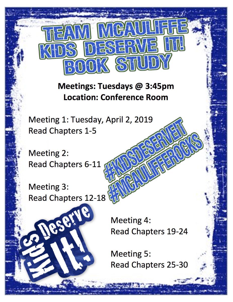 davidand00's tweet photo. Super excited to launch our #KidsDeserveIt Book Study on Tuesday! Does anyone have any favorite questions or challenges from book studies they have been in that I must ask as we read the book? #LeadLAP #LeadLAPMass #PIAChat #4OCF @TechNinjaTodd @mradamwelcome https://t.co/QChilHdIge