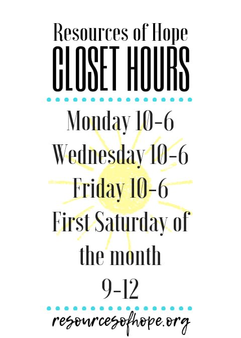 IncResources's tweet photo. We will be open our normal hours this week. Don't forget that this coming Saturday is the first Saturday of the month and we will be open! Please stop by and see us if you are in need of anything. We would be happy to help! Have a great week 💛

#resourcesofhope #closethours https://t.co/BD5OdaeqUh