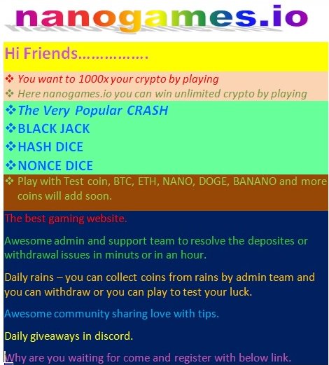 cryptolife78's tweet photo. 👉Register with this link https://t.co/LQPtgv1LKx  
👍more details join our discord https://t.co/8nXdLfLWnu  

#crypto #cryptocurrency #BTC #bitcoin #ETH #ETHEREUM #NANO #BANANO #cryptogames #crashgames https://t.co/j3vNZC4niV