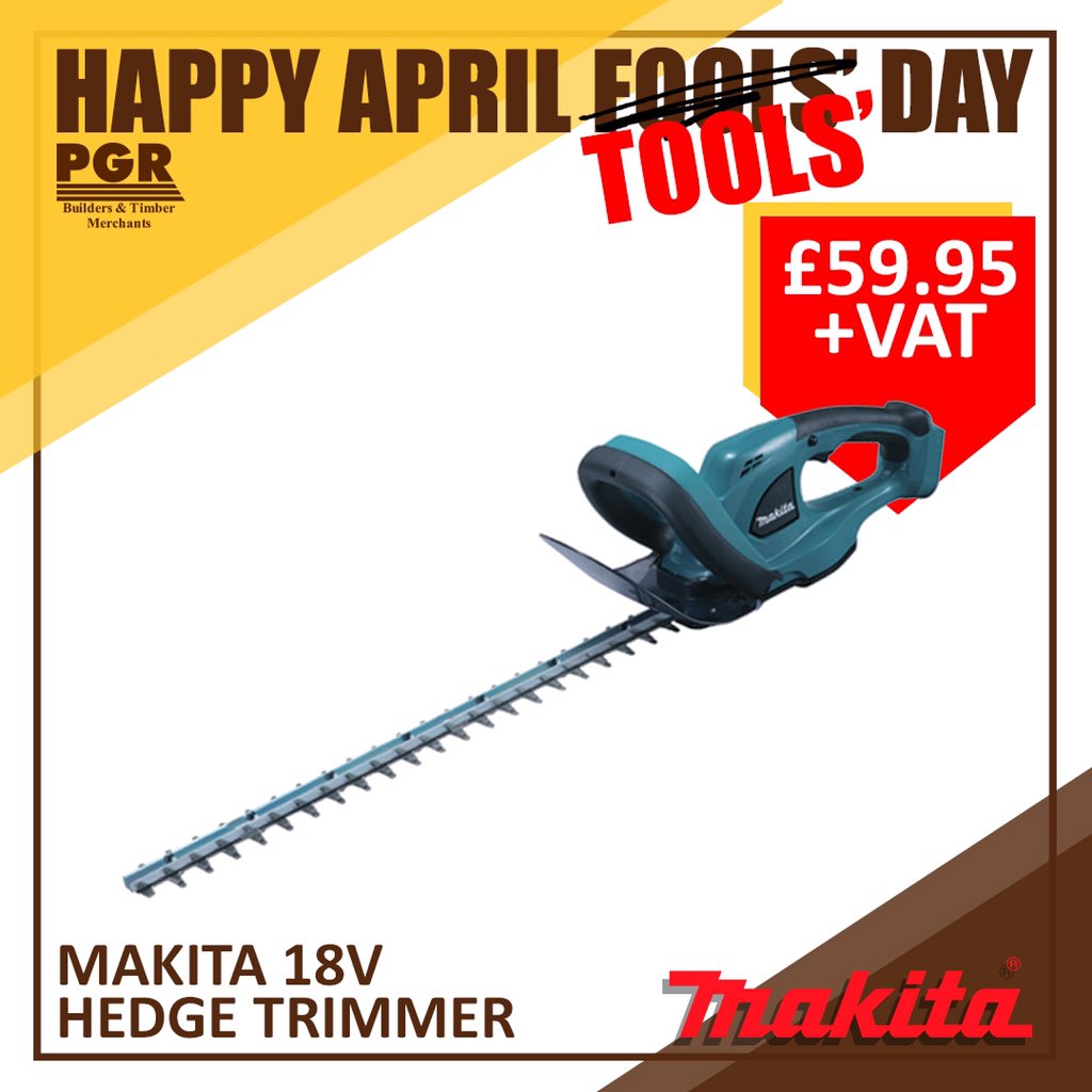 PGRtimber's tweet image. Forget April Fools&apos; Day, we&apos;re celebrating April Tools&apos; Day!
Get your garden in shipshape for Summer with these @MakitaUK garden tools - don&apos;t be a fool, call your local branch or 01268 334455 today! *While stocks last* #AprilFools #AprilTools
