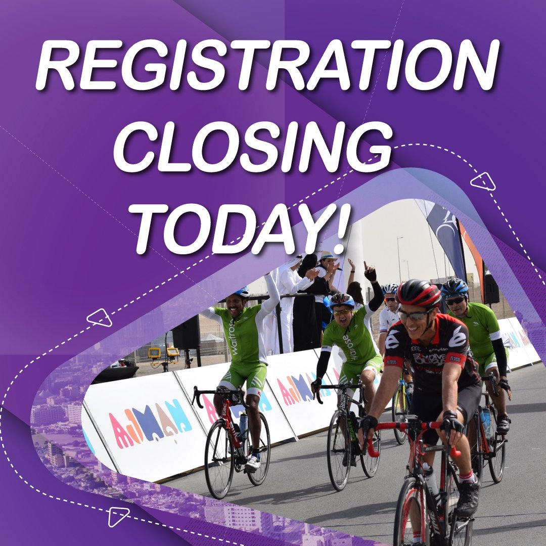 Registration closes today! There is still time to ✍️ up. Register here: bit.ly/RideAjman2019 #RideAjman