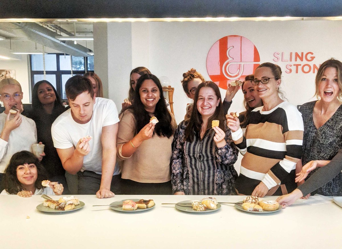 slingstonepr's tweet photo. Monday calls for celebratory doughnuts! Thrilled to be highly commended at this year's @Mumbrellanews #CommsConAwards for Large Agency of the Year! 🍩🎉 https://t.co/GlTsgPD90B